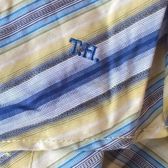 Tommy Hilfiger Nwot Vibrant Diagonally Striped Fitted Button-Up Shirt Size S - Picture 8 of 12